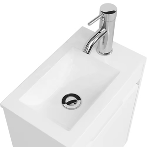 American Style Simple Mdf Modern Floating Vanity Set Unique Waterproof Finished Bathroom Cabinet Wash Basin Ceramic <strong>Sink</strong> - Product Image 5