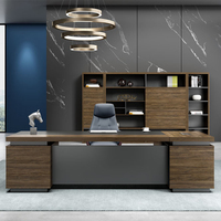Bureau de direction en forme de L en bois de noyer de style traditionnel moderne, facile à assembler, durable, design écologique pour les gestionnaires