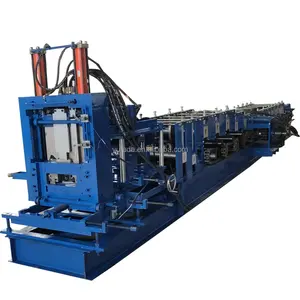 Manual size adjusting metal C purlin roll forming machine with plc control and punching equipment