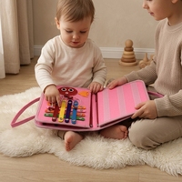 Livre sensoriel Montessori personnalisable en feutre doux pour bébé, livre d'activités, apprentissage précoce, autocollants magiques, jouets pour enfants en bas âge
