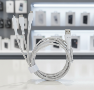 TUTI Cavo USB <span class=keywords><strong>3</strong></span> in 1 all'Ingrosso, 1.2M, Nylon Intrecciato, Rame Puro, USB a Micro-Lighting-Type <span class=keywords><strong>C</strong></span>, Ricarica Rapida per Telefono - Product Image 1