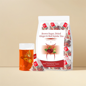 Teh Jahe-Gula Merah-Jujube untuk Menghangatkan Rahim & Perut, Label Pribadi, Meningkatkan Qi dan Darah, Meredakan Kram Menstruasi, Teh untuk Kesehatan Wanita - Product Image 1