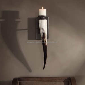 SIGH-portavelas portátil de cuerda de cáñamo, candelabro de cuerno forjado artesanal, en venta - Product Image 6