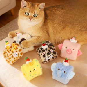 Mainan Hewan Peliharaan Interaktif Swiss Roll Plush, Mainan Kunyah Kucing dengan Kertas Berkerut Lembut - Product Image 5