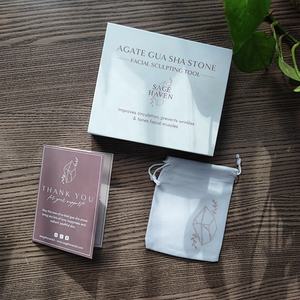Agate grise naturelle Jade Guasha masseur dispositifs de lifting du visage pour le traitement de déclenchement de thérapie d'acupuncture SPA sur les produits de massage - Product Image 3
