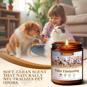 Odor Eliminating Soy <strong>Candles</strong> | 7 oz Hand-Poured Non-Toxic Cotton Wick Eliminates 95% Pet Bathroom Odors 50 Hours Burn Time - Product Image 3