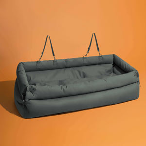 Fabriek Groothandel Hoge Kwaliteit Lederen Waterdichte Huisdier Reisdrager Hond Auto Achterbank Booster Bed Met Zachte Kussen Veiligheidstouw - Product Image 2