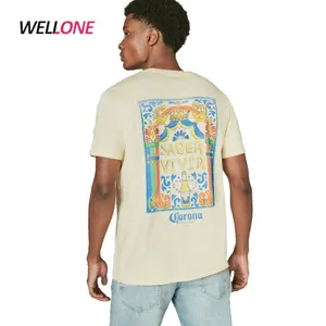 Sokak marka tedarikçisi hafif % 100% pamuk büyük özel Logo tasarım etiket erkekler DTG Hip Hop T Shirt