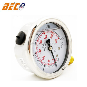 2-<span class=keywords><strong>1</strong></span>/2 "Quay số mặt Glycerin điền đo áp suất 25bar <span class=keywords><strong>1</strong></span>/<span class=keywords><strong>4</strong></span>" G dưới kết nối thép không gỉ trường hợp Brass phong trào - Product Image 4