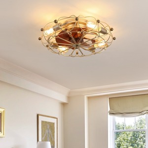 Ventilateur de plafond LED industriel silencieux à télécommande pour hôtel, cage en fer, 7 pales, intensité variable, moteur DC à économie d'énergie, 6 vitesses, faible bruit - Product Image 3