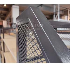 מדפי סופרמרקט מפלדה ועץ - מתלה תצוגה עם גב רשת מתכוונן, קל משקל לחנויות נוחות/קמעונאות - Product Image 2