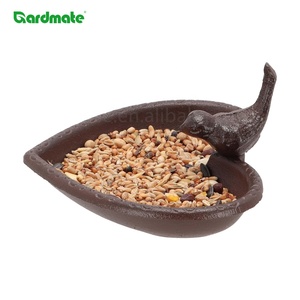 Mangiatoia per Uccelli in Ghisa a Forma di <span class=keywords><strong>Cuore</strong></span>, per Semi, Noci, Palline di Grasso e Acqua, Vasca per Uccelli da Giardino - Product Image 5