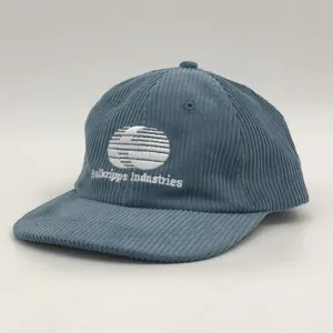 Chapéu não estruturado de material de veludo cotelê com logotipo bordado personalizado de alta qualidade para moda ao ar livre