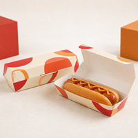 Boîte à hot-dogs imprimée sur mesure, vente en gros, emballage alimentaire jetable résistant à la graisse, fabricant direct d'usine