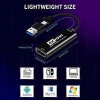 Carte de capture vidéo SYONG double HDMI vers USB 3.0 et Type-C 2-en-1 4K multi-systèmes pour Switch, téléphone, PC, diffusion en direct - Commerce Chine