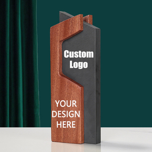 Nuevo diseño de madera cristal Momento Golf Memorial Base boda mérito placa redonda madera escudo Premio trofeo para béisbol - Product Image 6