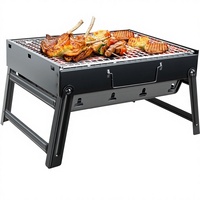 Barbecue au charbon de bois pliable moderne et portable, compact, en acier inoxydable, pour pique-nique en plein air, jardin, terrasse, camping, voyage