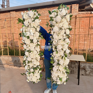 ممر زهور MSFAME فاخر بتصميم زهور اصطناعية للفعاليات، زينة وردية لطاولة الزفاف - Product Image 2