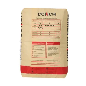 Accept Custom Logo Order 25kg And 50kg Pp Ad Star Plastic/Kraft Paper Block Bottom Valve Cement Bag Cheap Price