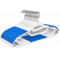 Cintres en plastique antidérapants avec revêtement TPR, crochet métallique pivotant, à un seul niveau, pour optimiser l'espace de rangement, vente en gros pour chemises, vestes, costumes