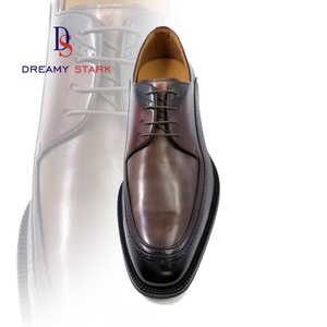 Chaussures pour hommes classiques et formelles, en cuir véritable de haute qualité, fabriquées à la main, avec logo personnalisé, design original, confortables, à lacets, pour l'automne - Product Image 3