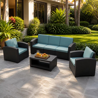 Moderne Dreisitzer Wasserdichte Spritzgegossene Polypropylen-Rattan-Gartensofas Rattan-Stil Outdoor-Möbel Wohnbereich