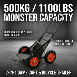 <span class=keywords><strong>Remorque</strong></span> de vélo tout-terrain en métal à quatre roues, capacité 1100 lb, pliable, chariot utilitaire robuste, camping en plein air, expédition - Product Image 3