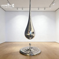 Fontaine murale d'intérieur en fibre de verre avec effet de chute d'eau, œuvre d'art abstraite en PRV pour hall d'entrée