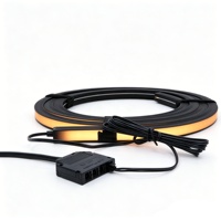 Tira de LED de Silicona Negra DC24V con Resistencia al Agua IP67 y Atenuación Inteligente, Iluminación Dinámica Oculta para Paredes de Madera Acústica