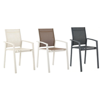 Fauteuil de jardin HOMFUL en aluminium avec assise en tissu respirant, dossier en toile, design démontable, empilable, chaise de café d'extérieur