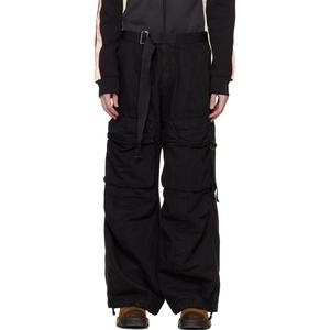 กางเกงคาร์โก้ผ้าฝ้ายผสมลินินทรงหลวมแบบเรียบมีกระเป๋า 4 ช่องสำหรับผู้ชาย - Product Image 3