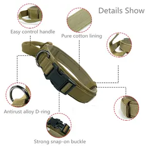 Großhandel Hochwertige Hochleistungs-Metalls chnalle Haustier Hund Trainings halsband Großes Hunde halsband und Leine Set Taktisches Hunde halsband - Product Image 3