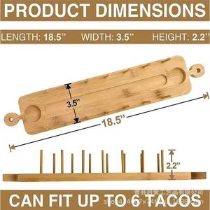 Taco Holder Wooden Rectangle With Hanging Feature For Party <b>Kitchen</b> Use - Product Image 3