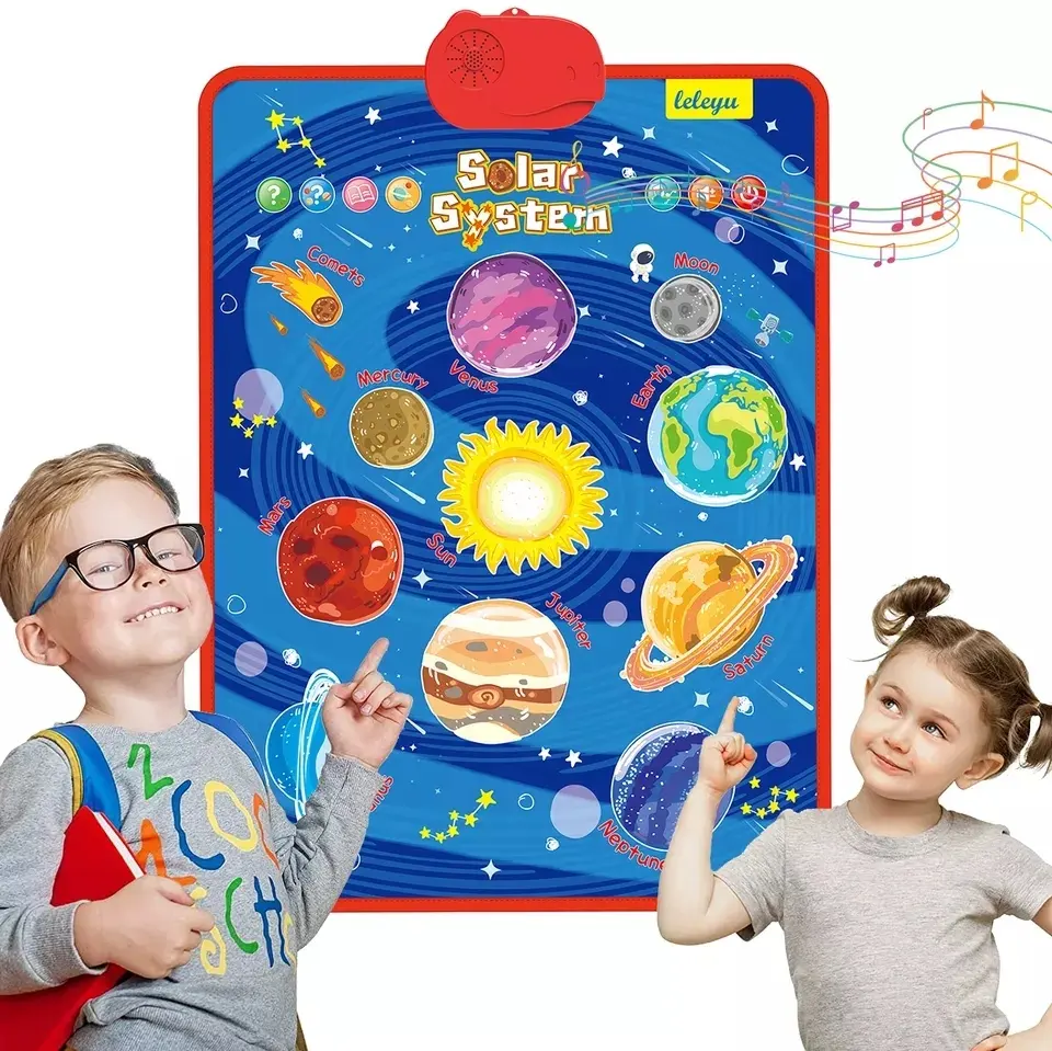 Samtoy Planets Chart Solar System Children Educational Toy Nine Planetary Science Teaching Mode Talking Poster Toy with Sound