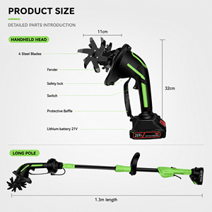 Motoculteur Électrique Sans Fil 2-en-1 Portatif, Rechargeable sur <span class=keywords><strong>Batterie</strong></span>, pour Petites Exploitations Agricoles, avec Logo Personnalisé OEM Disponible - Product Image 2