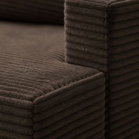 Modulares Einzelsofa aus Cord, Vakuumkomprimiert, Abnehmbarer Waschbarer Bezug, Hochdichter Schwamm, OEM ODM Fabrik