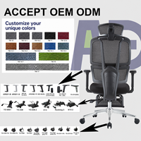 Silla de Oficina Ergonómica con Reposabrazos 3D y Almohadilla de PU, Silla de Computadora de Malla con Altura Ajustable para Oficina en Casa y Lugar de Trabajo