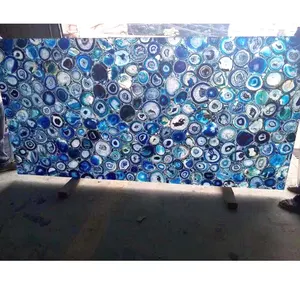 Pakistan Thin Ocean Dark Blue Agate Agate Stone Marble Flooring Tile Slab Natural Panels Price