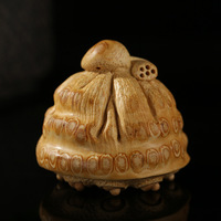 Pièce d'art de bureau 100 % naturelle et durable en bambou, style Wabi-sabi, objet décoratif oriental, accessoire de bureau artisanal unique pour Diwali