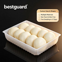 Barquette thermoformée personnalisée en PP pour aliments surgelés, barquette d'emballage pour dumplings, shaomai, wontons, barquette en plastique jetable de qualité alimentaire pour en-cas
