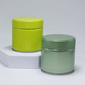 Customized 73*73mm Sealed Airtight 80g Matcha Coffee and <b>Tea</b> 30g Mini Packaging With Inner Plugs and Lids <b>Tin</b> Metal Round Cans - Product Image 5