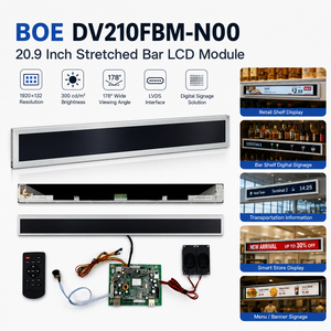 หน้า<span class=keywords><strong>จอ</strong></span> LCD แบบยืดขนาด 20.9 นิ้ว รุ่น BOE DV210FBM-N00 ความละเอียด 1920x132 พอร์ต LVDS 40 พิน สำหรับเมนูดิจิทัล ป้ายโฆษณาเชิงพาณิชย์ - Product Image 1
