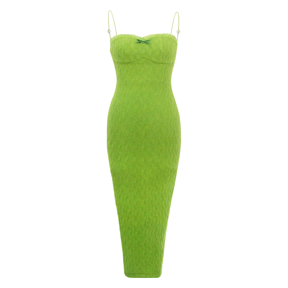 slim fit dress slacks Long Neon Green Prom Dress with Side Sash main image 0