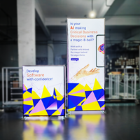 Support d'affichage en tissu tendu pour fond de scène 20ft x 10ft, en aluminium, avec éclairage LED, pour salons professionnels et expositions, mur d'arrière-plan rétroéclairé