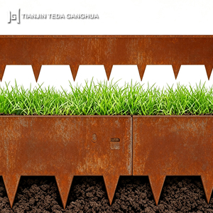 Bordure <span class=keywords><strong>de</strong></span> <span class=keywords><strong>Jardin</strong></span> Moderne <span class=keywords><strong>en</strong></span> Acier Corten Décoratif, Clôture <span class=keywords><strong>en</strong></span> Métal Rouillé pour Aménagement Paysager - Product Image 2