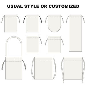 Toptan kişiselleştirilmiş renkli muslin çantası özel küçük ayakkabı için büzgülü pamuklu çanta kese toz geçirmez - Product Image 4