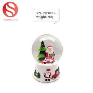 Custom Logo Creative Design Greeting Santa Claus Carry <strong>Present</strong> Snow Globe With Red Gift Box Package - Product Image 6