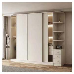 Dernières conceptions modernes et simples de placards de chambre à coucher en bois à 3 portes, armoire coulissante - Product Image 4