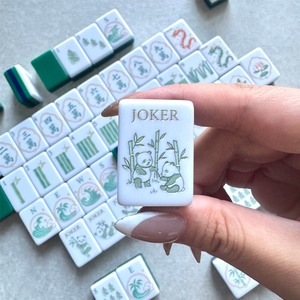 Juego <span class=keywords><strong>de</strong></span> Mahjong Americano Verde con Patrón <span class=keywords><strong>de</strong></span> Bambú, 160 Fichas Incluidas, Tablero, Regla y Mate para Fiestas y Noches <span class=keywords><strong>de</strong></span> Juego en Familia - Product Image 2
