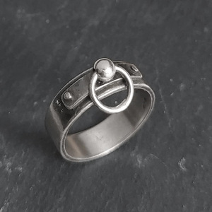 Bague ouverte tendance unisexe style punk vintage en cuivre électroplaqué argent vieilli, personnalisable pour <span class=keywords><strong>couple</strong></span>, par une usine de bijoux - Product Image 3